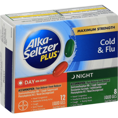 Alka-Seltzer Plus Day & Night Multi-Symptom Cold & Flu, Liquid Gels, 20 Count