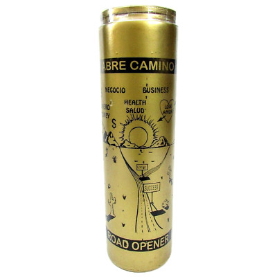 Abre Camino Veladora Color Dorada / Gold Road Opener Candle / Free Shipping