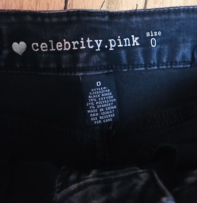 Celebrity Pink 0 Black Denim Shorts Pockets Euc | eBay
