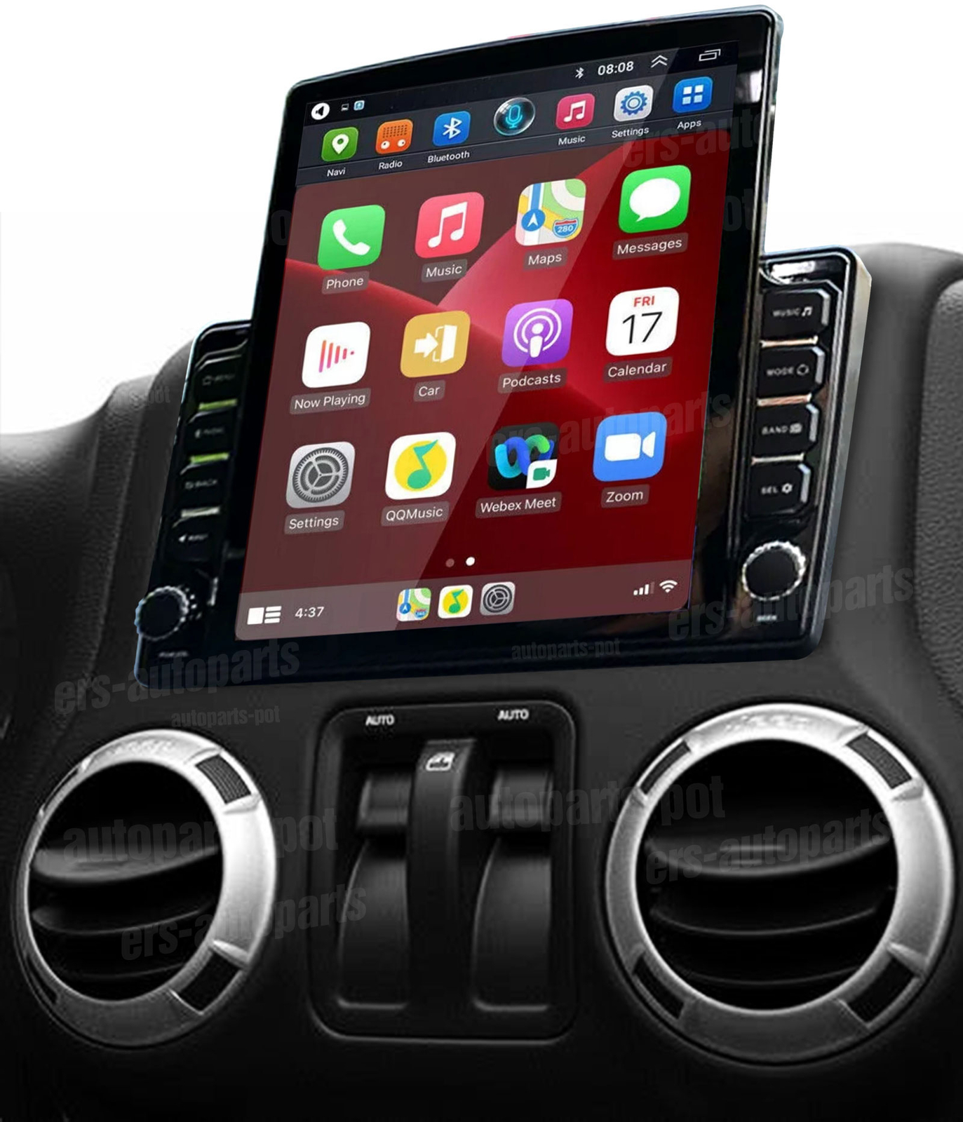 For 2007 2008 2009 2010-2017 Jeep Wrangler JK Radio Carplay Android 13 BT Stereo