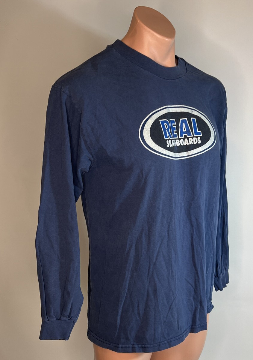 Vintage 90s Real Skateboards Mens L T-shirt LS Logo Skater Vintage 90s Real Skateboards Mens L T-shirt LS Logo Skater