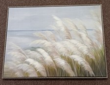 Original  Paint Seaside Pampas Grass Light Crop by Danhui Nai, Framed Art