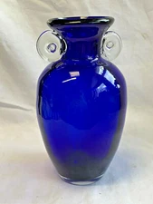 Cobalt Blue Art Glass Vase Urn Vessels