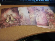 5X SHEETS NOSTALGIC/VINTAGE FOR SCRAPBOOKING/JOURNALS  +/- 13X9 CM (VIN647)