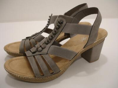 Women's 9.5 sz 41 Rieker Slingback Sandals 66506 Gray Beaded Elasticated Stretch
