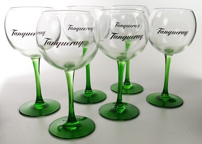 6 x Tanqueray Gin Ballon 35 ml small Copa Glas grüner Stiel und Fuß Gläser 3368