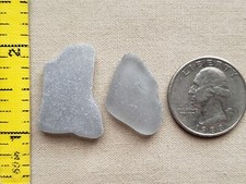 GENUINE BEACH SEA GLASS SURF TUMBLED GRAY GREY SMOKE PENDANTS NEAR FLAWLESS L1