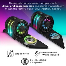 DS18 Polaris Slingshot Headrest Speaker Pods Speakers SLG-HD6LDV2 LED LIGHTS POD