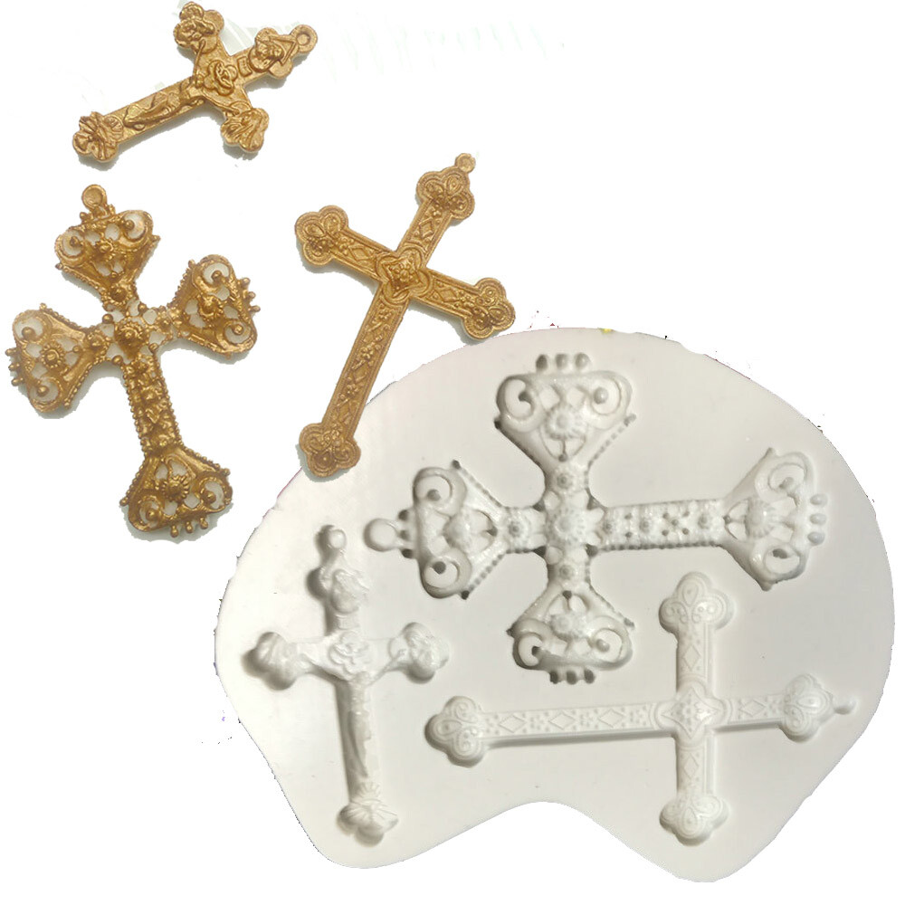Cross Silicone Fondant Mould Cake Baby Baptism Christening Easter