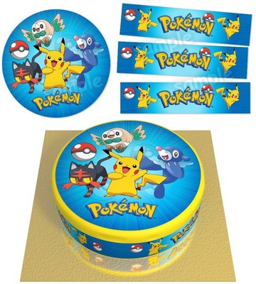 pokemon essbar tortenaufleger party deko geburtstag tortenband bordure pikachu ebay