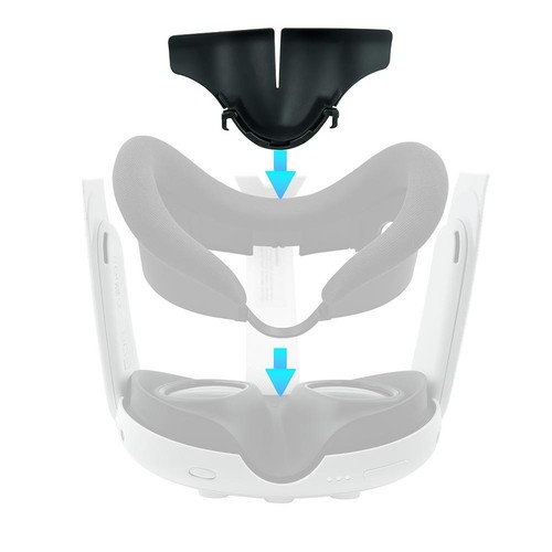 For Meta 3 VR Silicone Mask Adjustable Nose Pads Black AU - Afbeelding 3 van 8