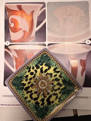 Versace Ash Tray Plate Medusa Leopard Rosenthal NEW SALE - Picture 3 of 12