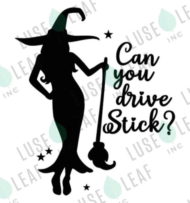Can You Drive Stick Witch Halloween Vinyl Decal Sticker Car,