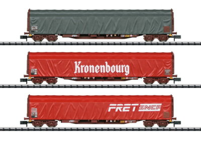 Minitrix 15115 Set 3 Sliding Plan Wagon SNCF Ep VI NEW OVP Trix N