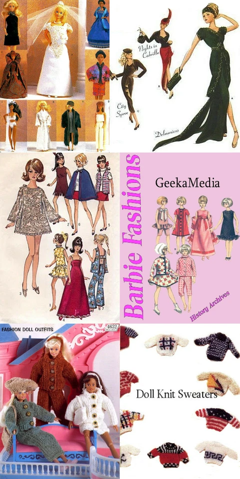 Barbie Ken Skipper Fits All Fashion and Teen Dolls Clothing Patterns - Image 2 of 4