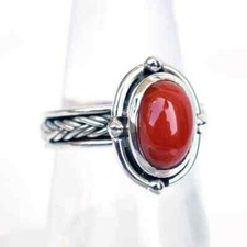 Coral Ring 925 Sterling Silver Boho Ring Statement Ring Womens Ring Gift For Her