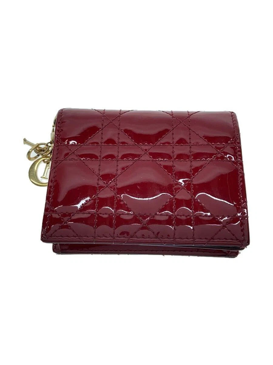 Portefeuille Christian Dior plié bi pli émail rouge femme occasion