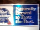 1974 PABST BLUE RIBBON EMBOSS ALUMINUM TACKER SIGN 19"X13" BREWED 2 TASTE BEST — photo 9