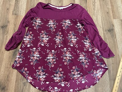 Jolt Shirt, Women's Size Medium, Purple Blue White, 3/4 Sleeve