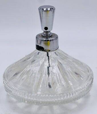 Vintage Clear Glass Dresser Empty Perfume Bottle Vanity Decorative Unique  Rare