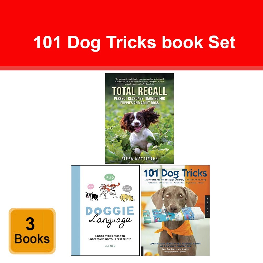 Total Recall Perfect, Doggie Language, 101 Dog Tricks 3 Books Collection Set