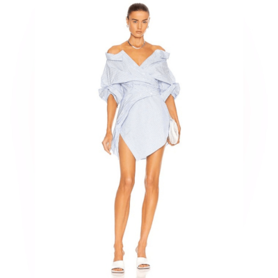 Alexander Wang Wrap Mini Blue White Shirt Dress Striped Size 0 | eBay Alexander Wang Wrap Mini Blue White Shirt Dress Striped Size 0 | eBay