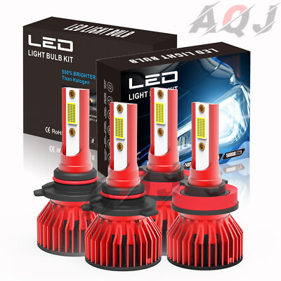 For Honda Insight 2010-2014 4x Combo LED Headlight Hi Low Beam Bulbs Kit White