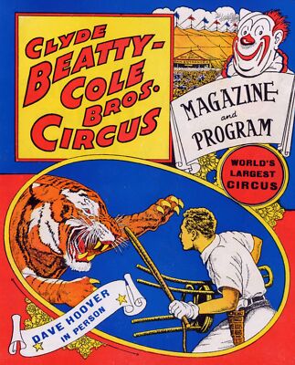 Decoration Poster.Home room art.Interior design.Beatty Cole Circus.Tiger.7429