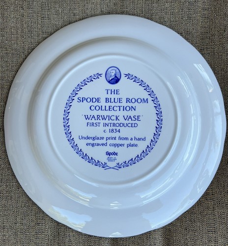 Spode Blue Room Collection Warwick vaso blu bianco piatto Inghilterra usato in ottime condizioni - Foto 7 di 10