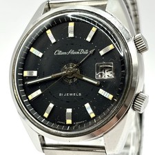 Citizen Alarm Date 21J 4-310110Y Handaufzug Black Dial Vintage Herrenuhr