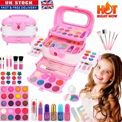 Kids Makeup Set for Girls, Real Washable Non-Toxic Girls Makeup Kit with Cosmeti