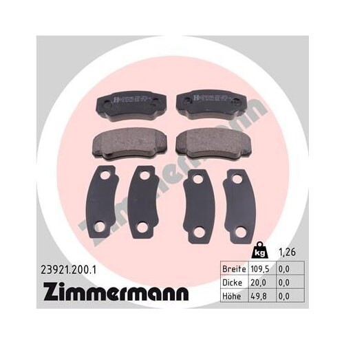 Zimmermann Bremsbelagsatz FüR Citroen Jumper Fiat Ducato Peugeot Boxer Hinten-image