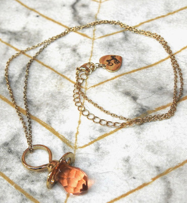 Melanie Martinez Crystal CryBaby Pacifier Necklace 23-27  adjustable Chain