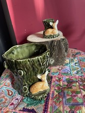 SylvaC 4239 & SylvaC 4287 Woodland Range Small Vase & Plant Pot Both With Deer