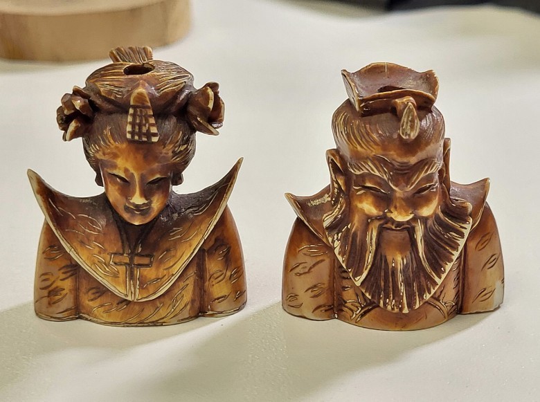 Antique Hand-Carved Bone Figures – Incense Holders