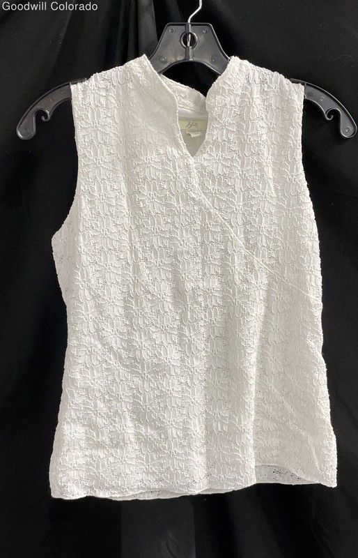 J. Jill Womens White Sleeveless Stretch Casual Pullover Tank Top Size XS