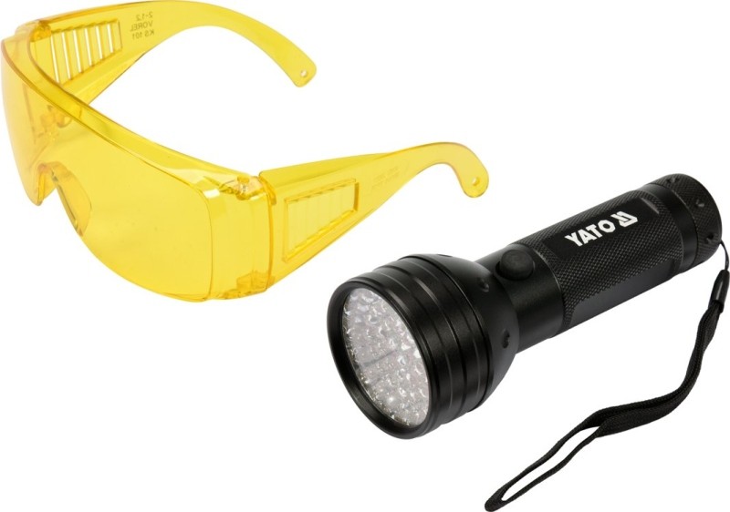 Torche UV 51 LED YATO kit de détection fuite climatisation auto