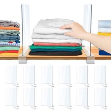 12 Pack Acrylic Shelf Dividers, Clear Shelf Divider for Closet Organization, ...