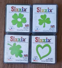 Sizzix Originals Small Green Die Cutter Shamrock Flower Heart Leaf