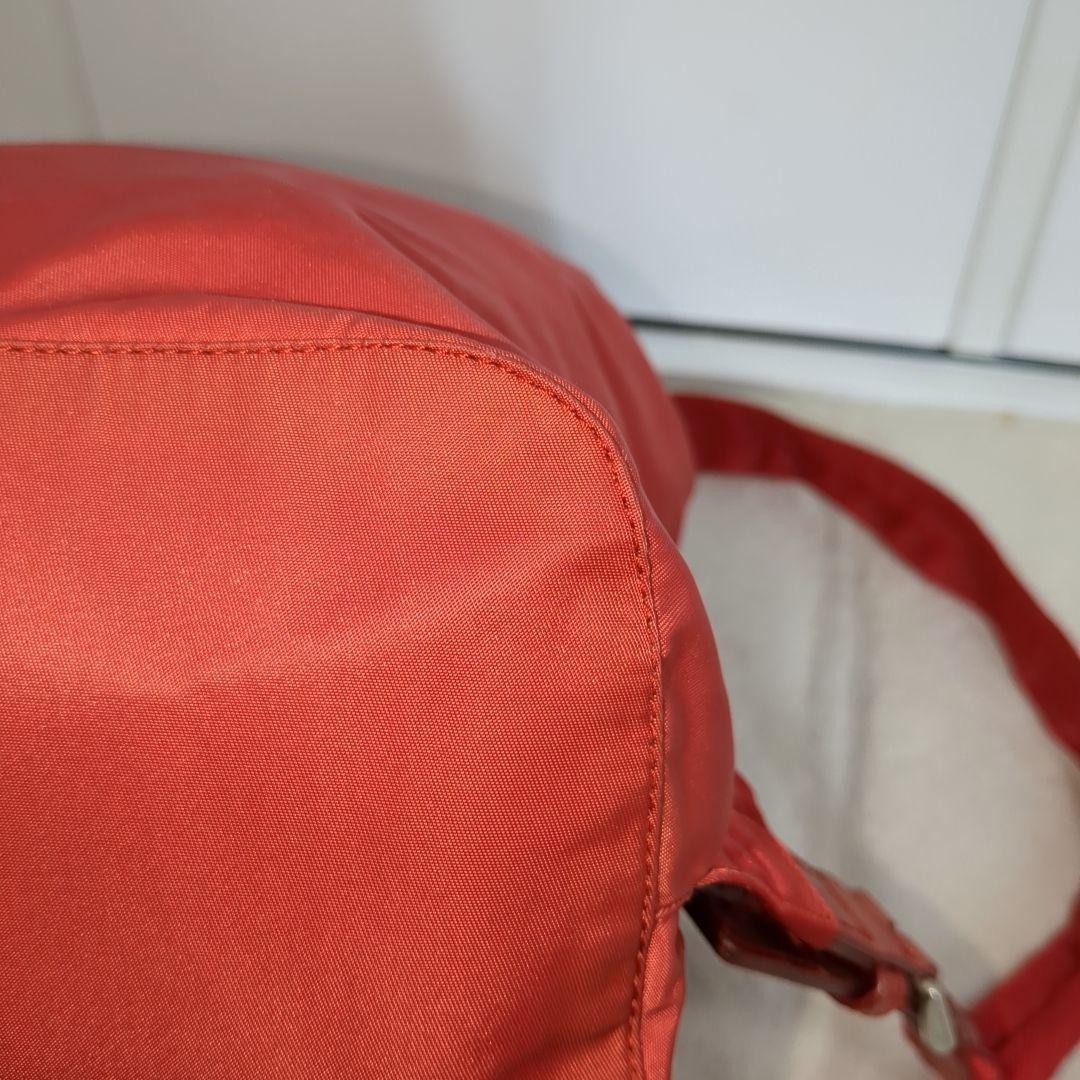 PRADA Backpack Red Testo Nylon Triangle Logo Leat… - image 12