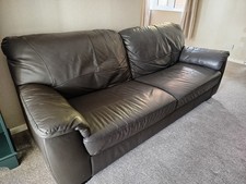 Argos Home leather Chocolate Brown 3 / 4 Seater Sofa Settee