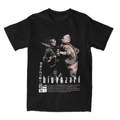 Resident Evil 4 Chainsaw T-Shirt 2024 Horror Game Graphic Tee Unisex S-5XL