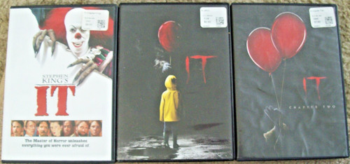 Stephen King's It (DVD, 1990) (DVD,2017),(DVD,2019) USED