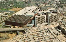 GA~GEORGIA~ATLANTA~AERIAL VIEW OF OMNI & OMNI INTERNATIONAL HOTEL