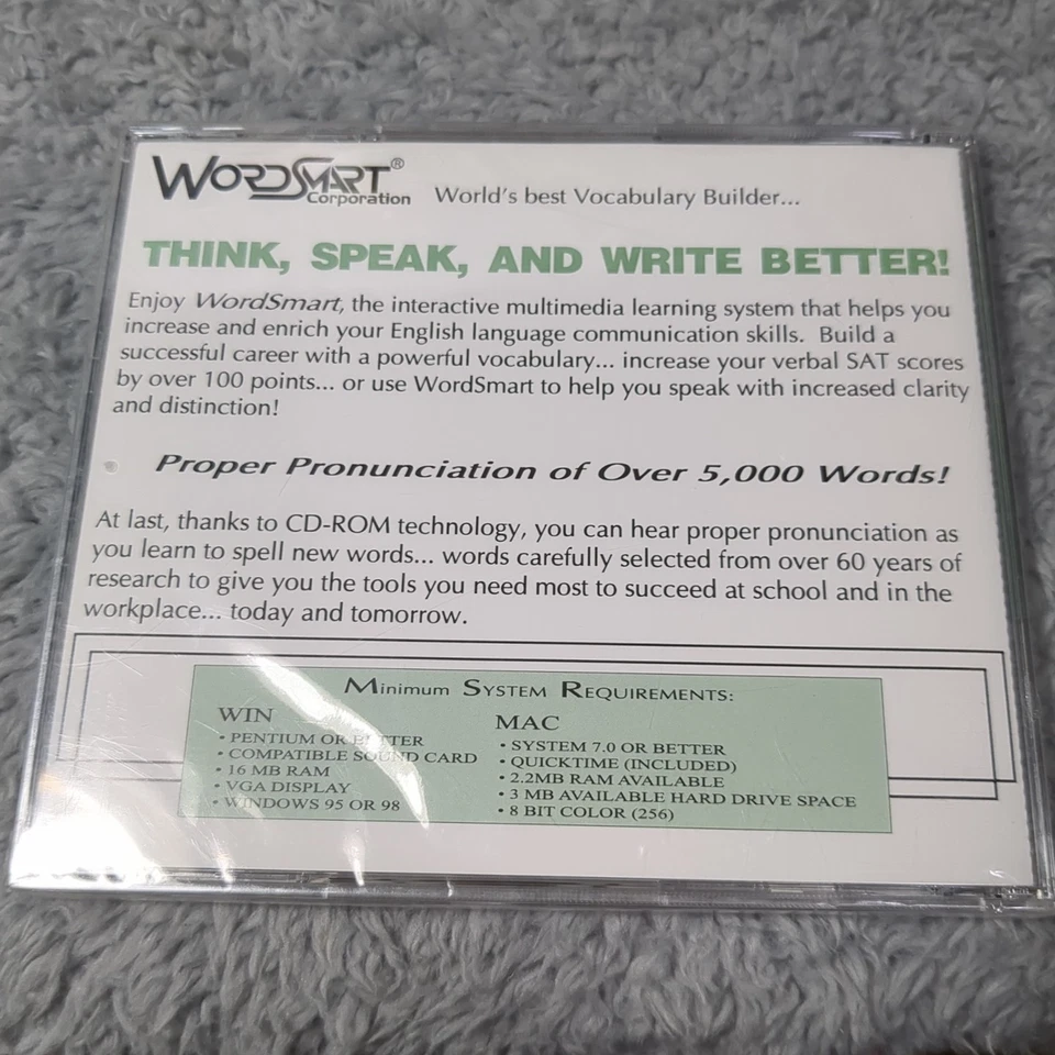 Think Speak & Write Better (PC CD-ROM, WordSmart) New Sealed - Image 2 of 4