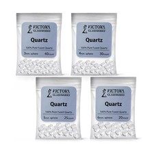 Victory Glassworks&trade; Clear Quartz Balls, Fused Silica Glass (Mix... USA FAS