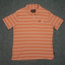 Howler Bros Shirt Men Large Orange Ranchero Polo Lightweight Snap Front Geo