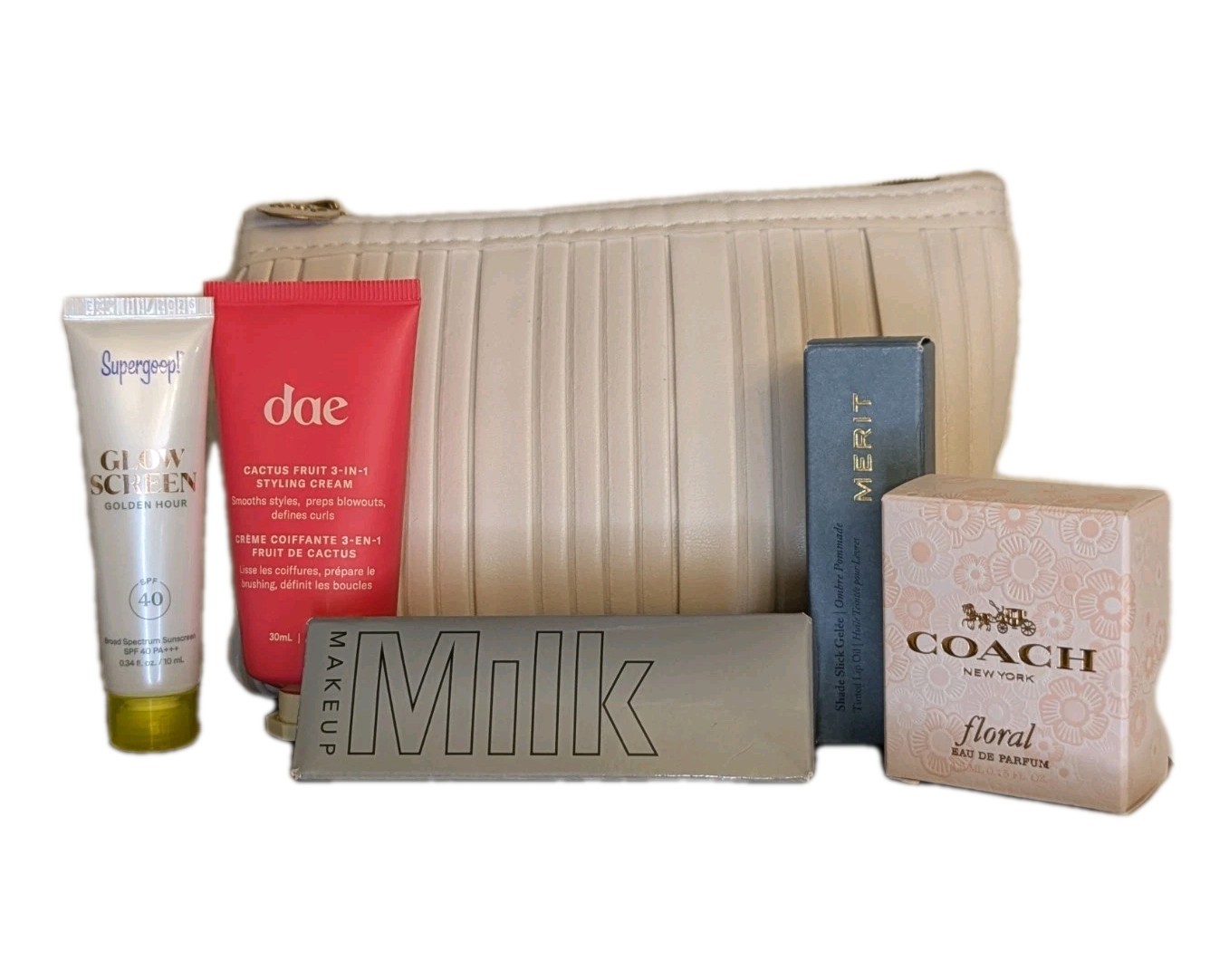 Curated Beauty Bundle 5pc: Dae | Supergoop | Merit | Milk Makeup | Coach | New thumbnail 2