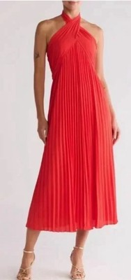 #ad #ad NWOT Reiss Red Roya Accordion Pleated Midi Dress Size 6 MSRP $400 $85.00