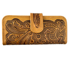 Tan Tooled Leather Wallet